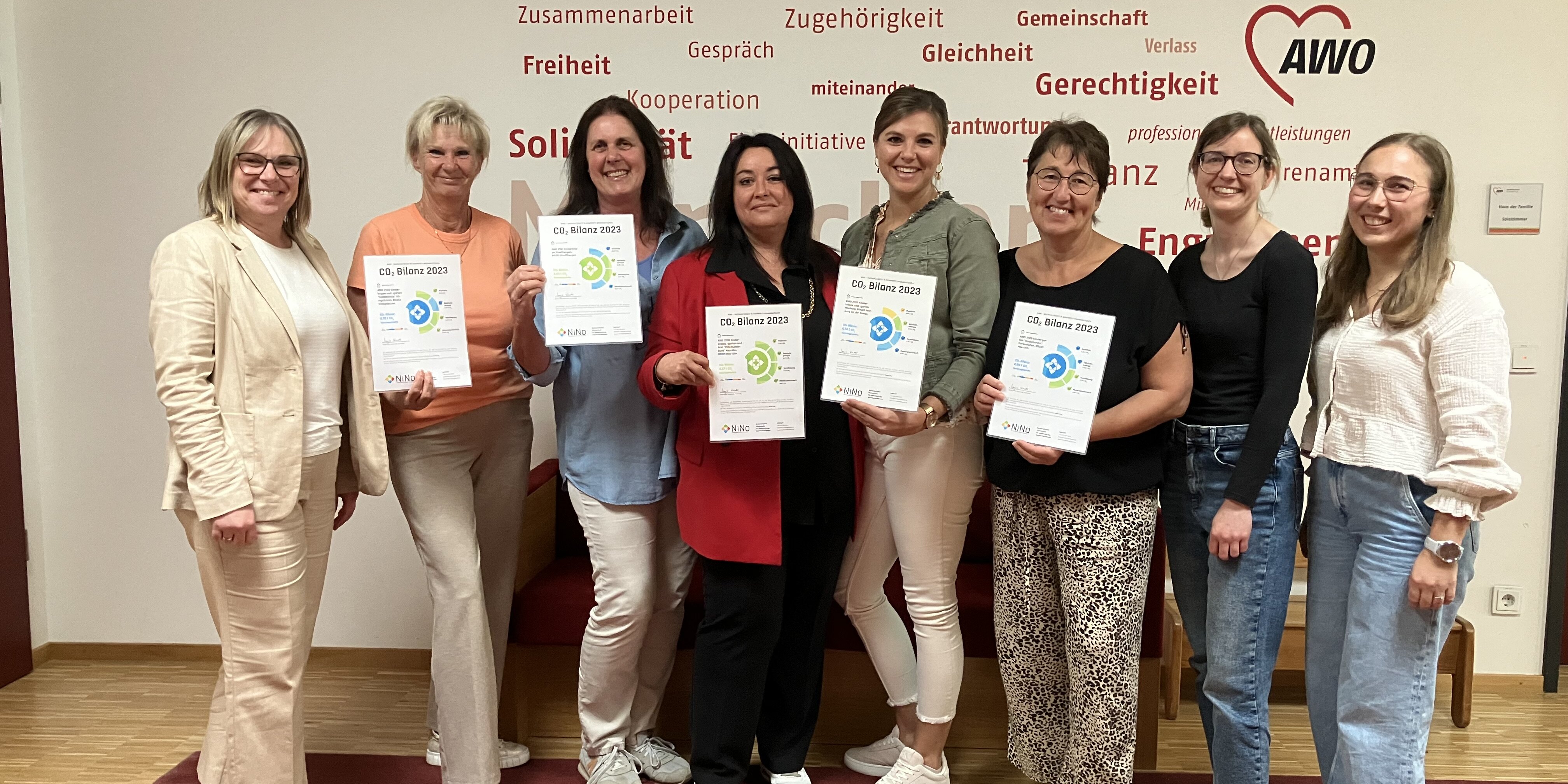Gruppenbild Verleihung Urkunden CO2-Fußabdrücke