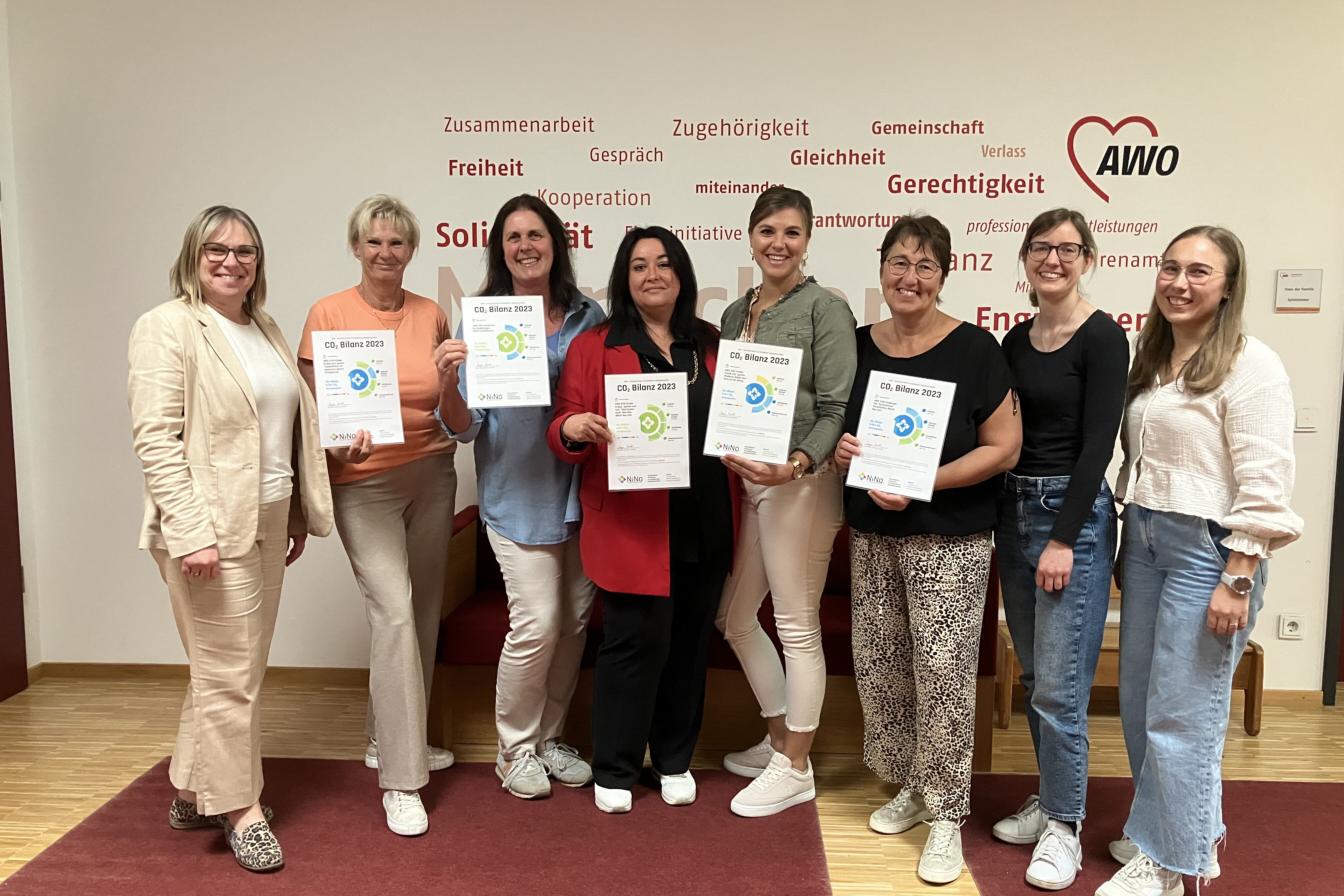 Gruppenbild Verleihung Urkunden CO2-Fußabdrücke