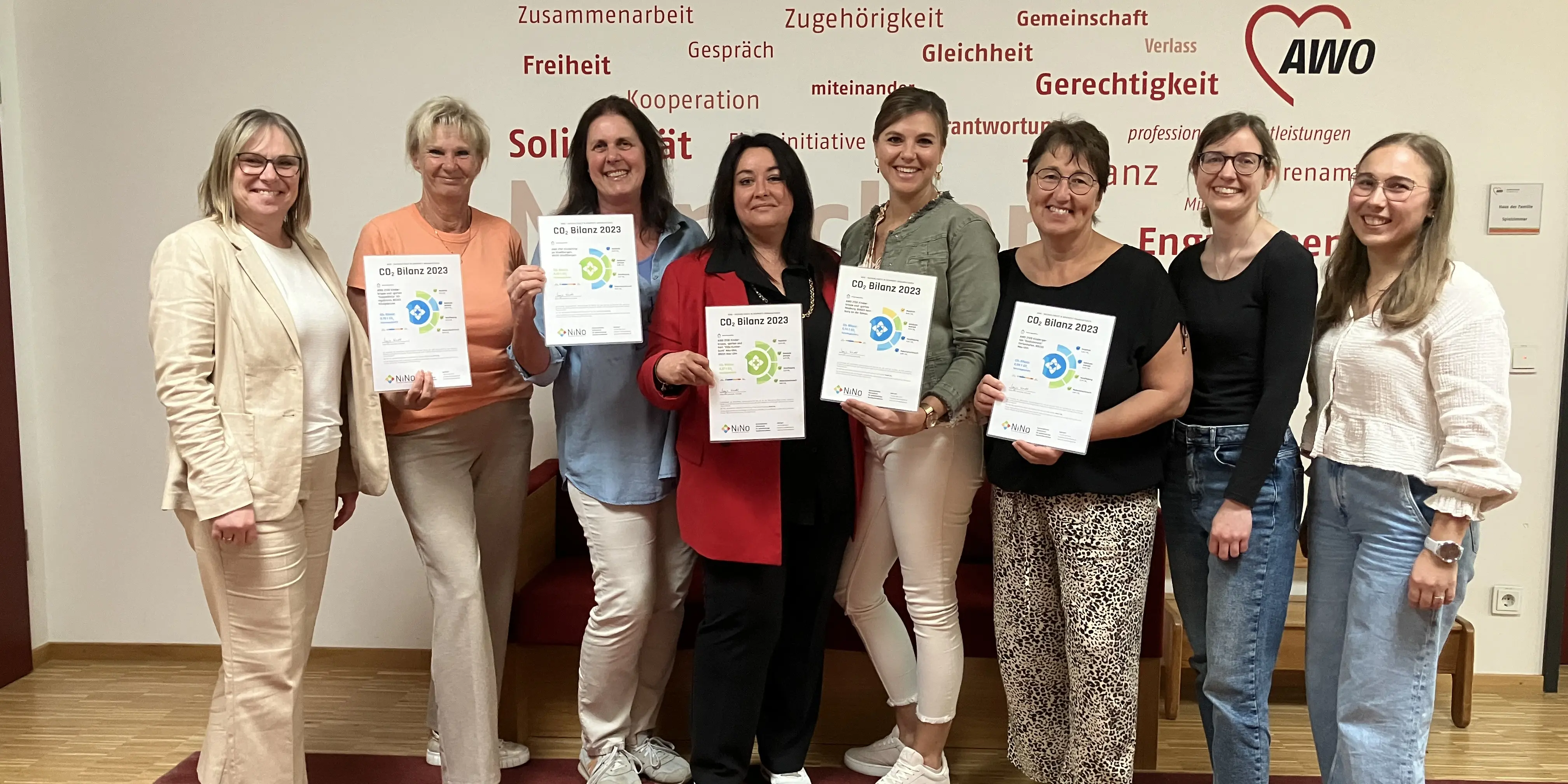 Gruppenbild Verleihung Urkunden CO2-Fußabdrücke